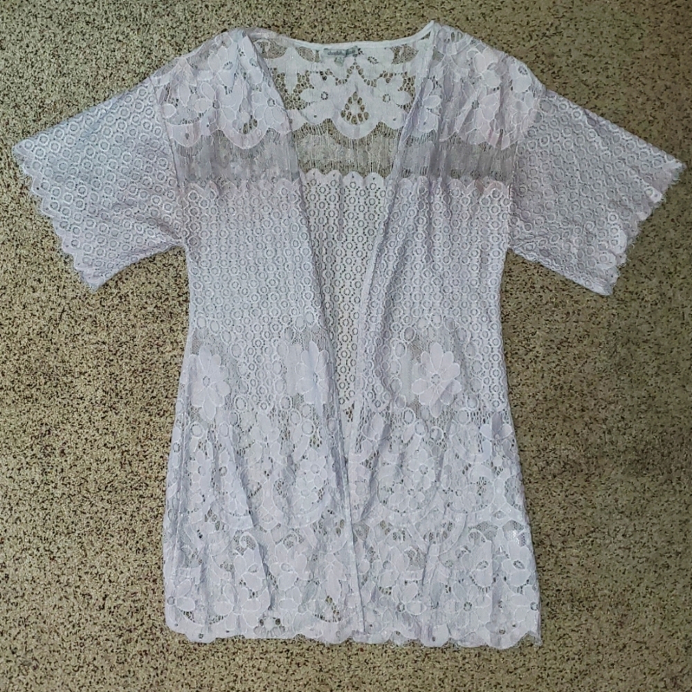 NWOT Charlotte Russe Lavender Lace Cardigan
